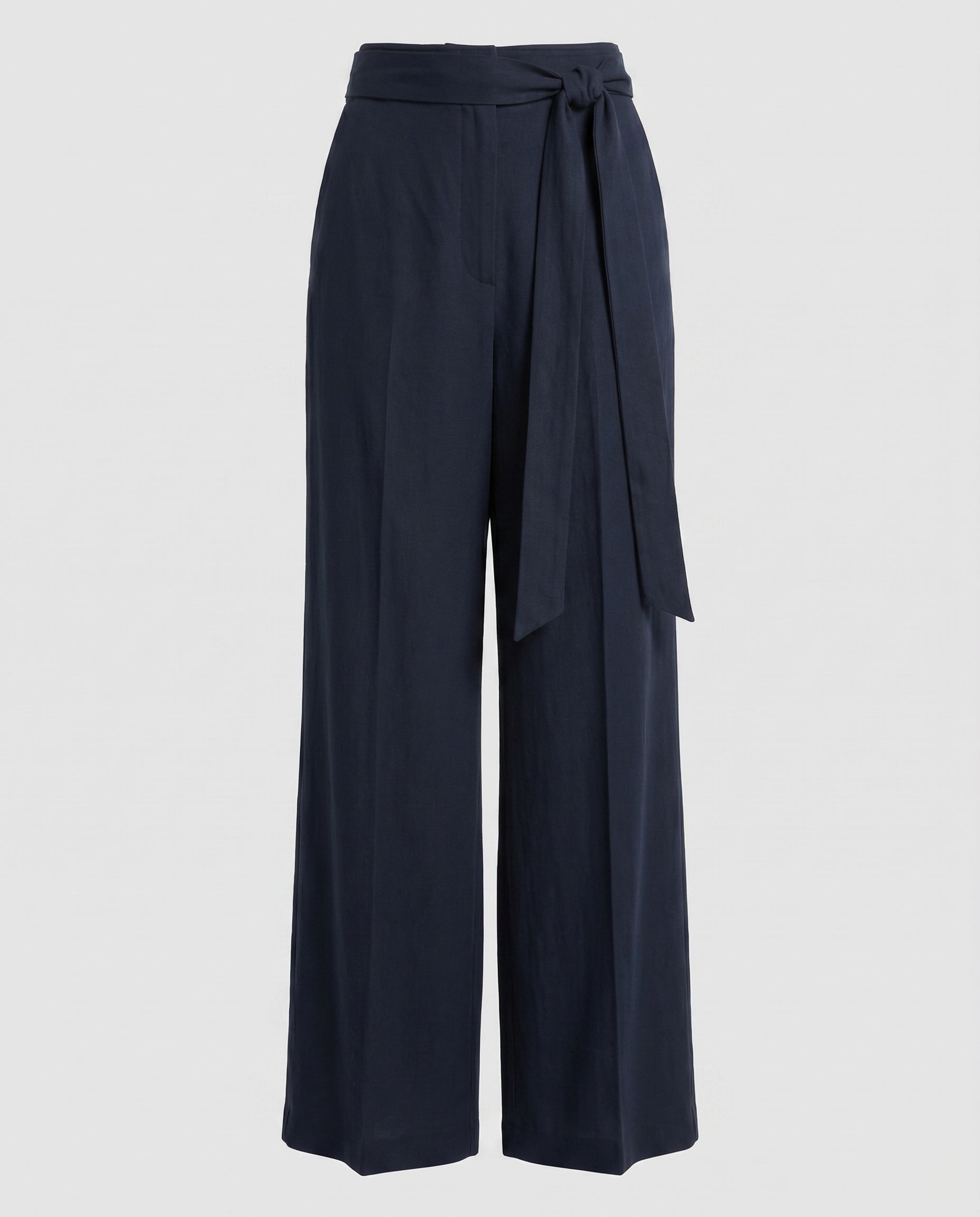 Women's Wide Palazzo Pants with Fashionable Tie Belt