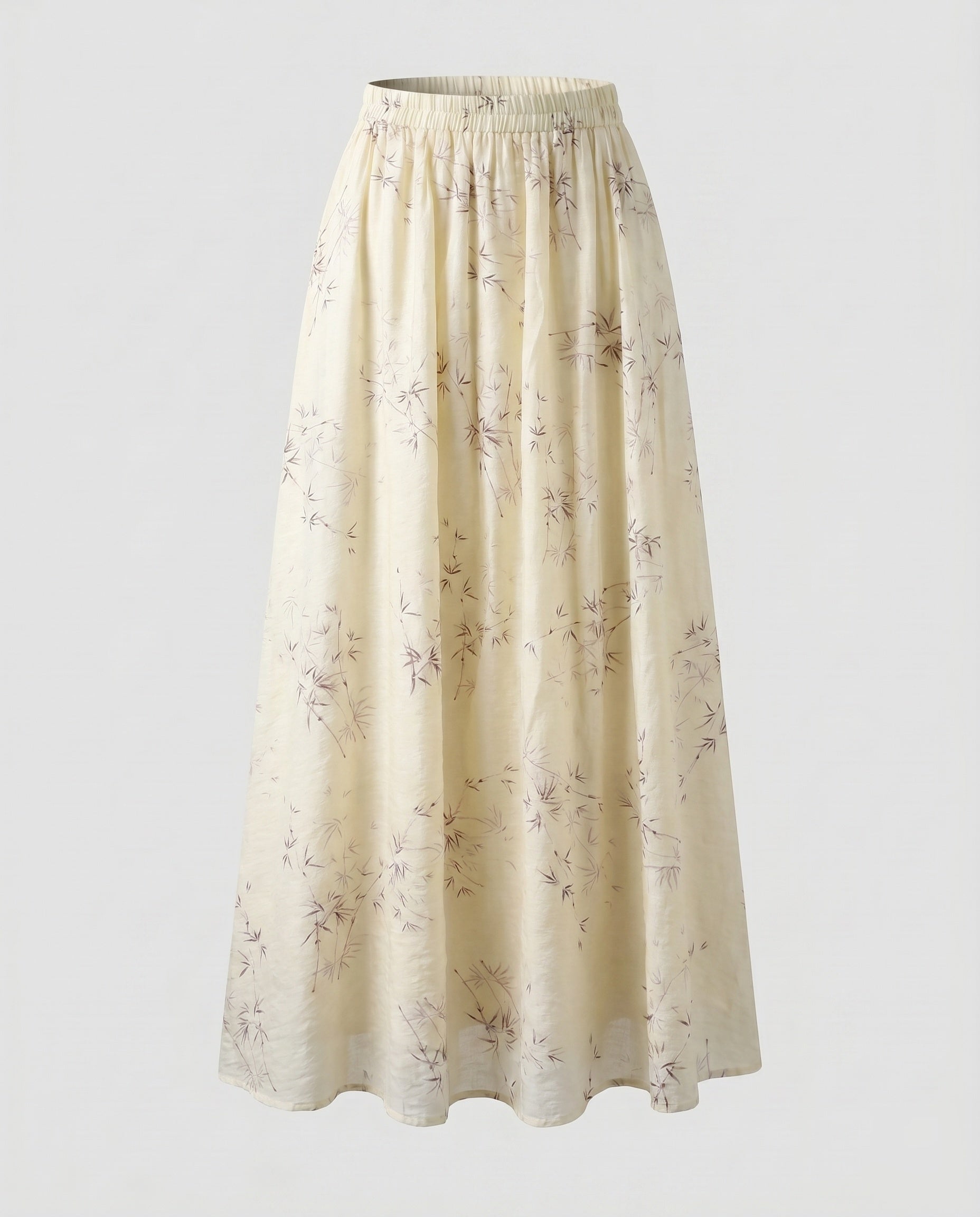 Women's Wide Summer Trousers with Floral Pattern and Elastic Waistband