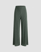 Women's High-Waisted Wide Leg Pants with Elegant Slit
