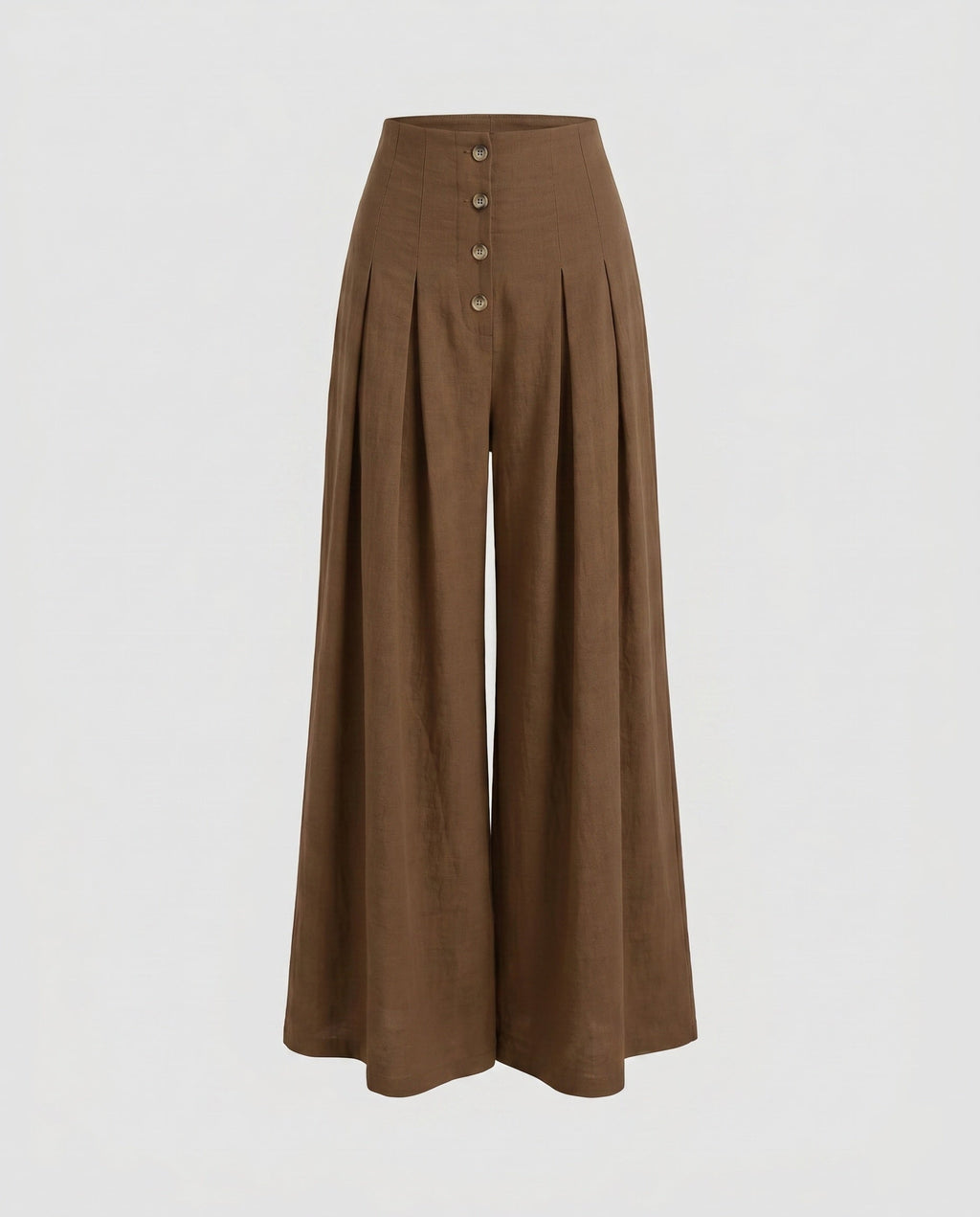 Women's Wide Trousers with Button Detail