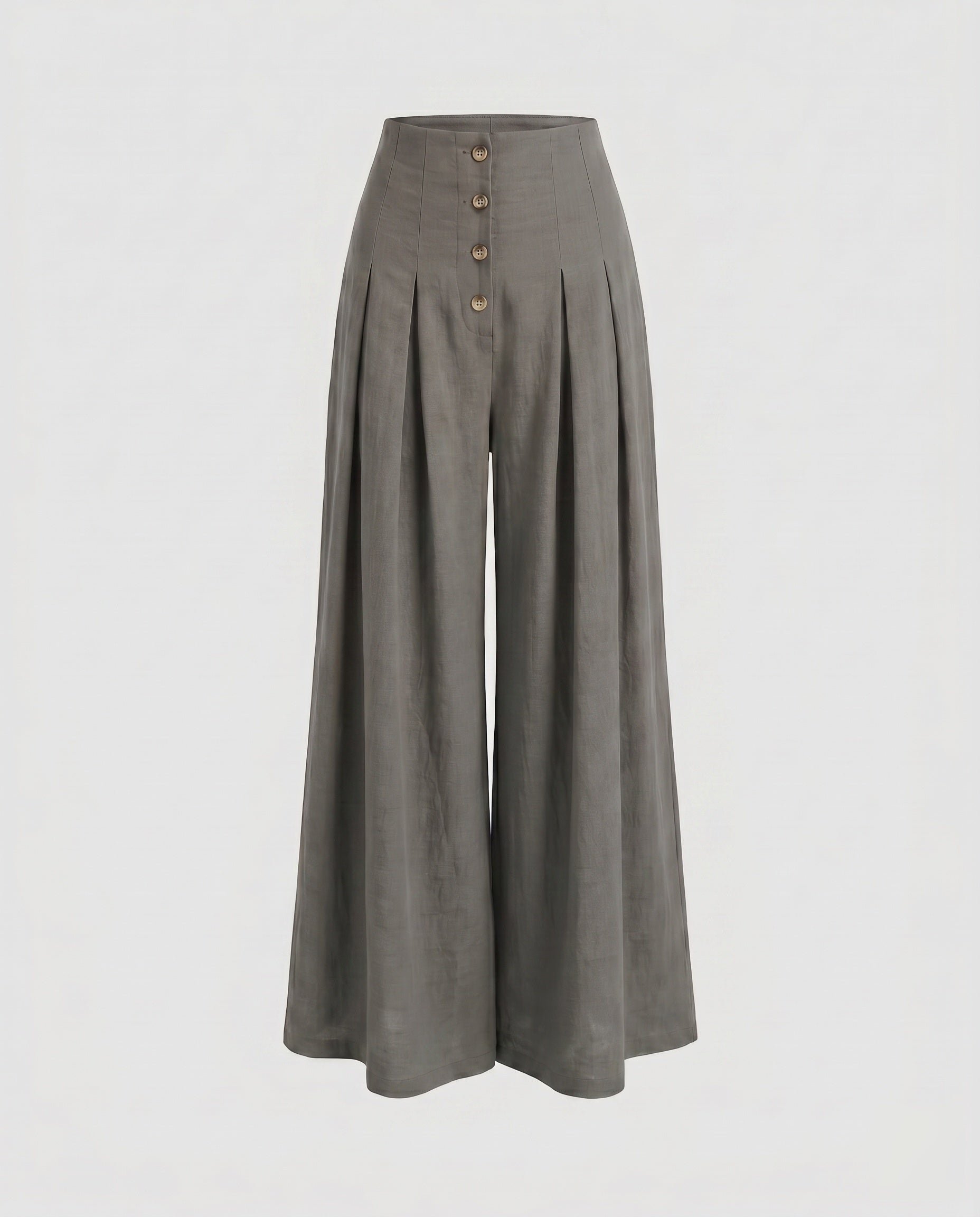 Women's Wide Trousers with Button Detail