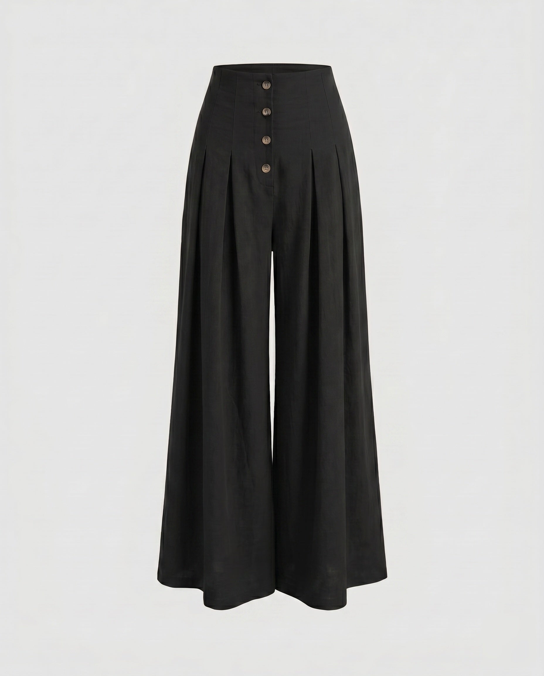 Women's Wide Trousers with Button Detail