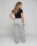Women's Comfortable Sweatpants with Elastic Waistband and Side Pockets - Back View