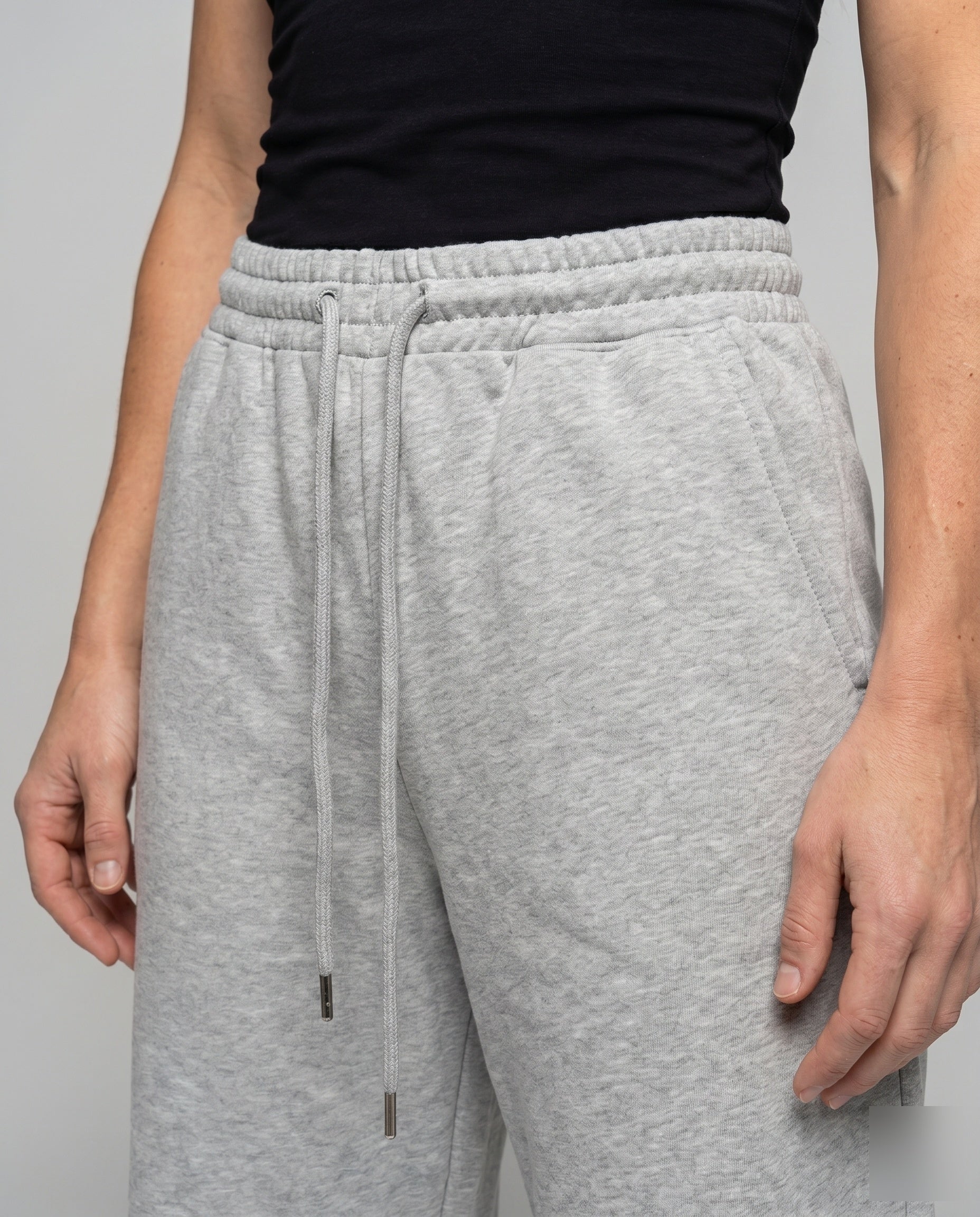 Women's Comfortable Sweatpants with Elastic Waistband and Side Pockets - Close-Up Detail