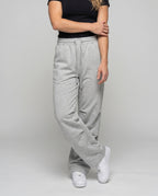 Women's Comfortable Sweatpants with Elastic Waistband and Side Pockets - Lower Body View