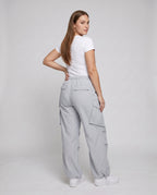 Women's Casual Cargo Pants with Loose Fit and Practical Pockets - Back View