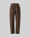 Women's Casual Ribbed Knit Pants with Elastic Waistband