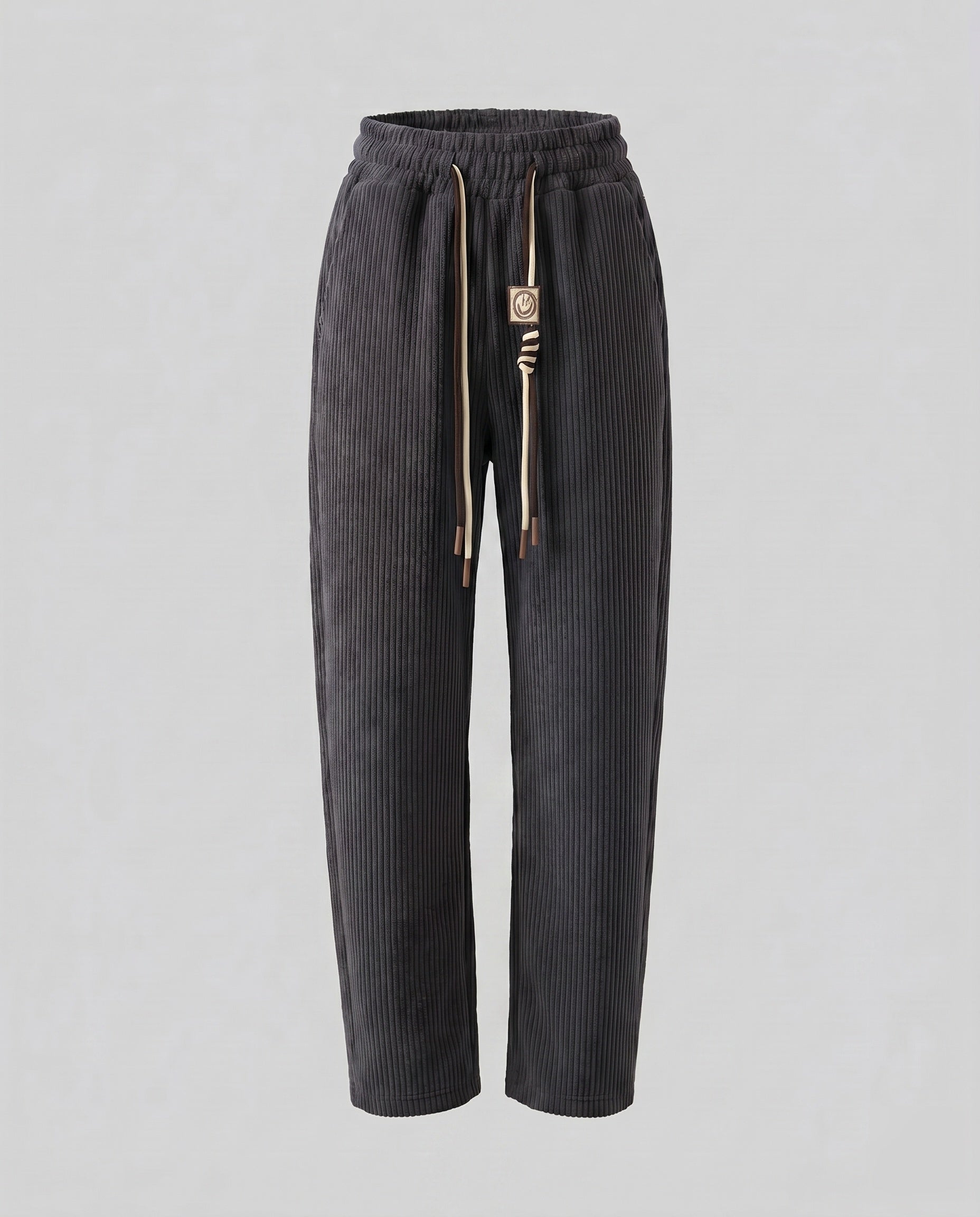 Women's Casual Ribbed Knit Pants with Elastic Waistband