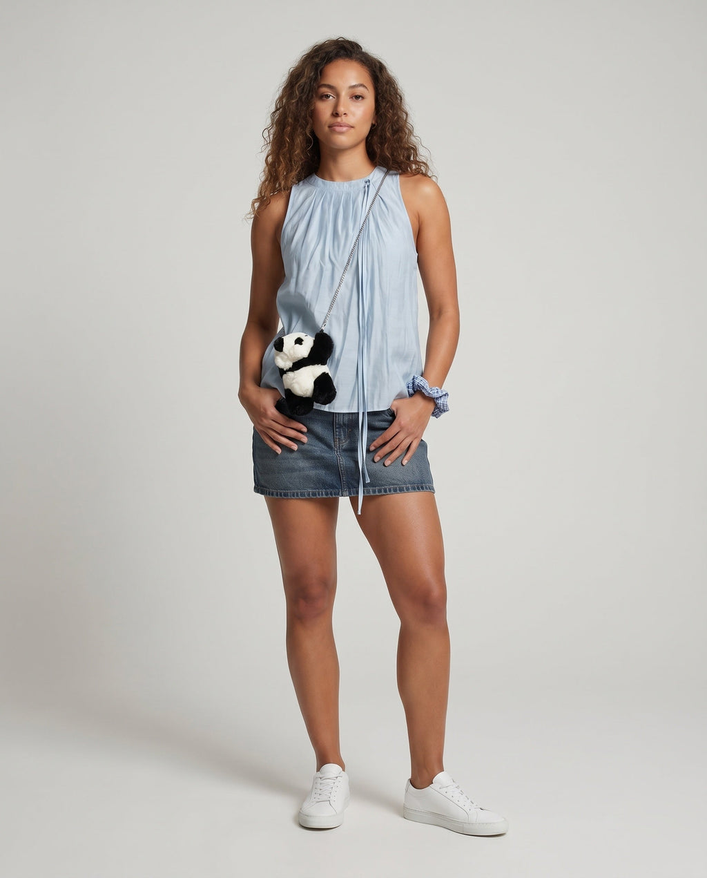 Women's Lightweight Blouse Shirt with Ruffle Details - Front View