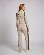 Women's Sporty Leisure Suit with Zipper and Hood - Back View