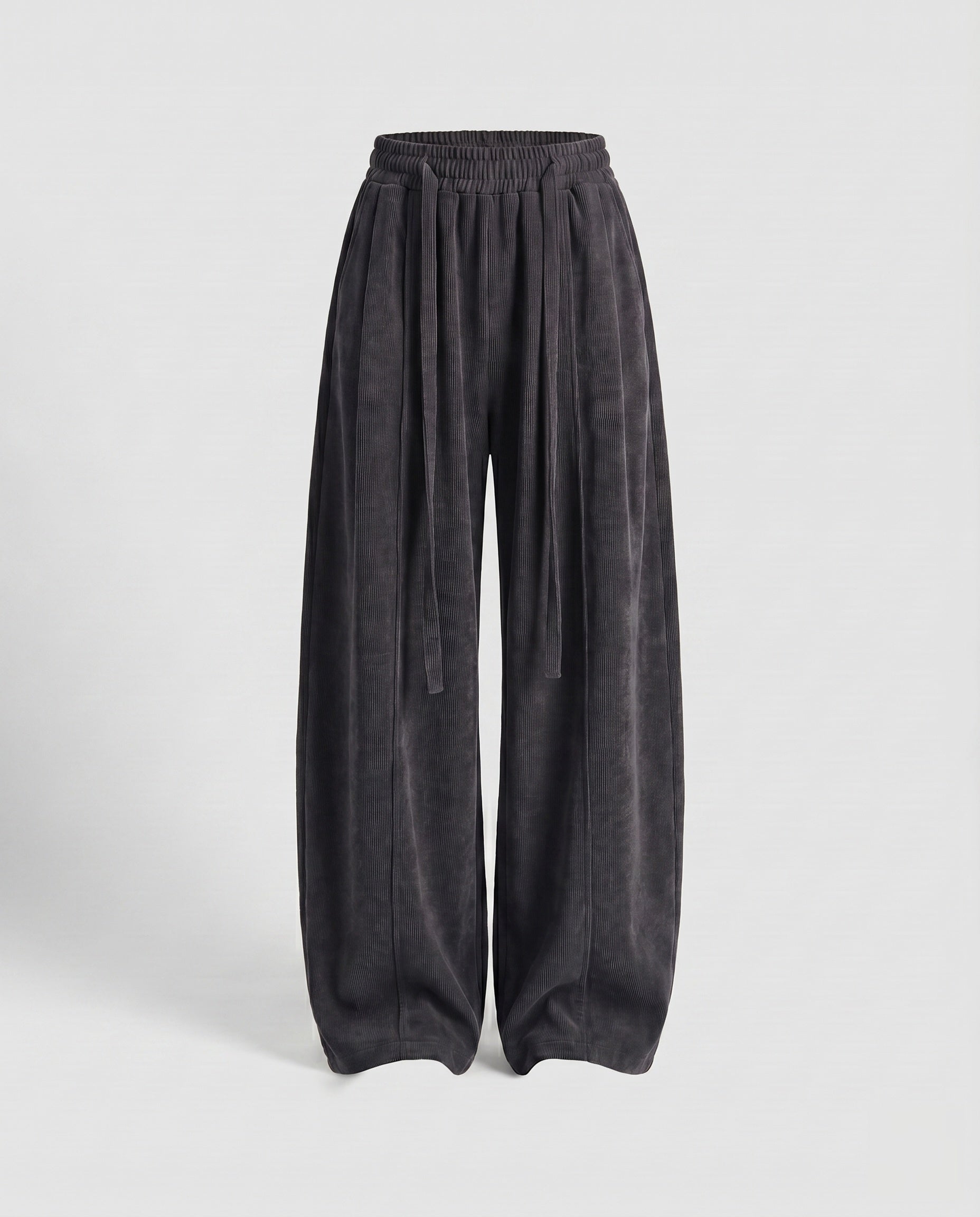 Women's Wide Corduroy Pants with a Loose Fit and Elastic Waistband