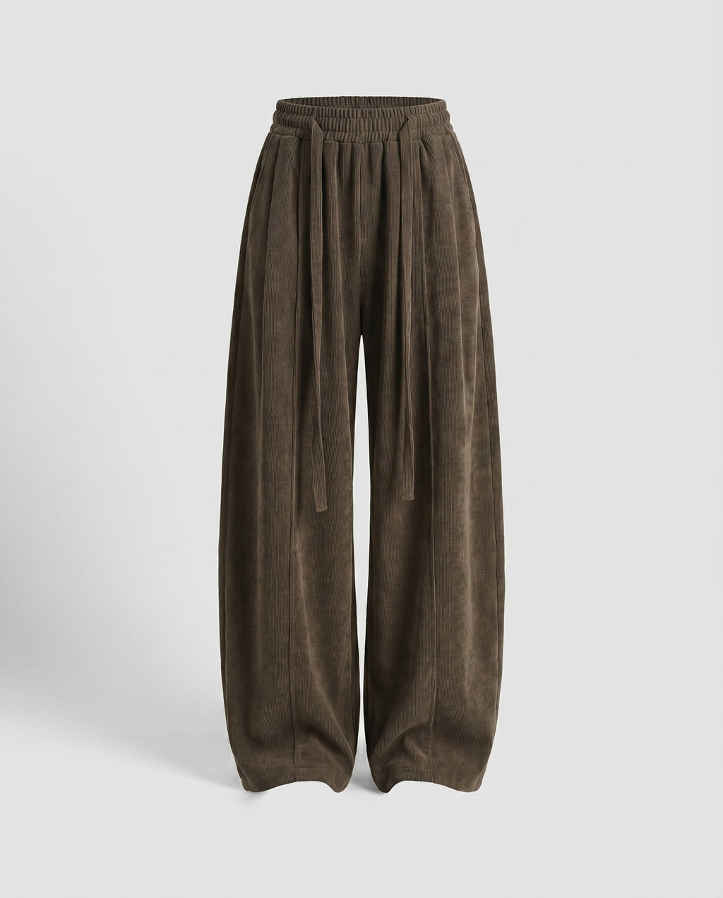 Women's Wide Corduroy Pants with a Loose Fit and Elastic Waistband