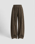 Women's Wide Corduroy Pants with a Loose Fit and Elastic Waistband