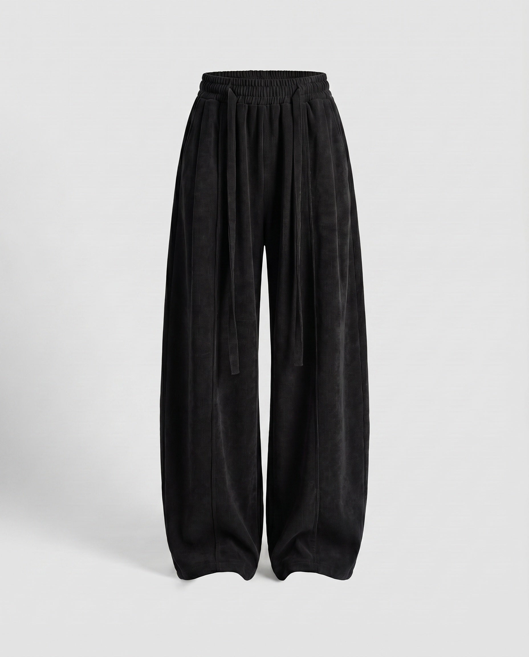 Women's Wide Corduroy Pants with a Loose Fit and Elastic Waistband