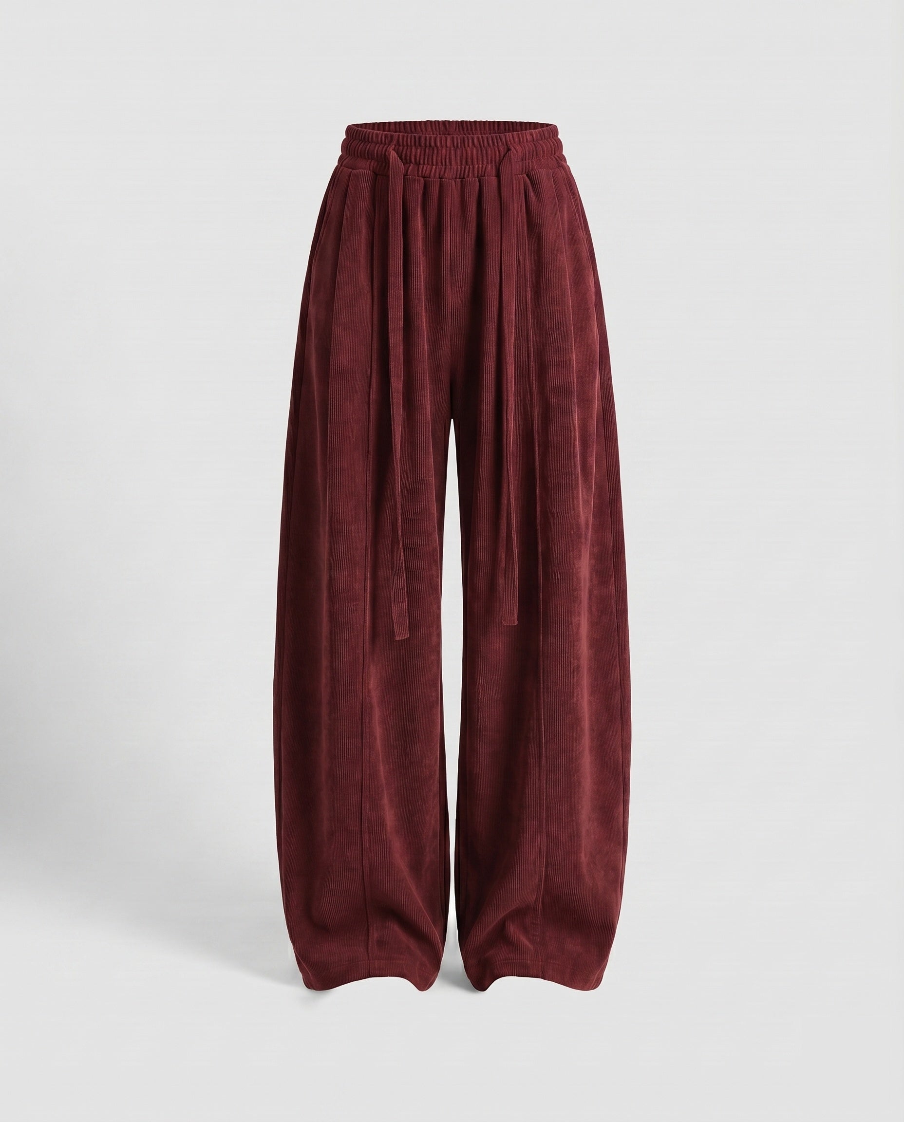 Women's Wide Corduroy Pants with a Loose Fit and Elastic Waistband