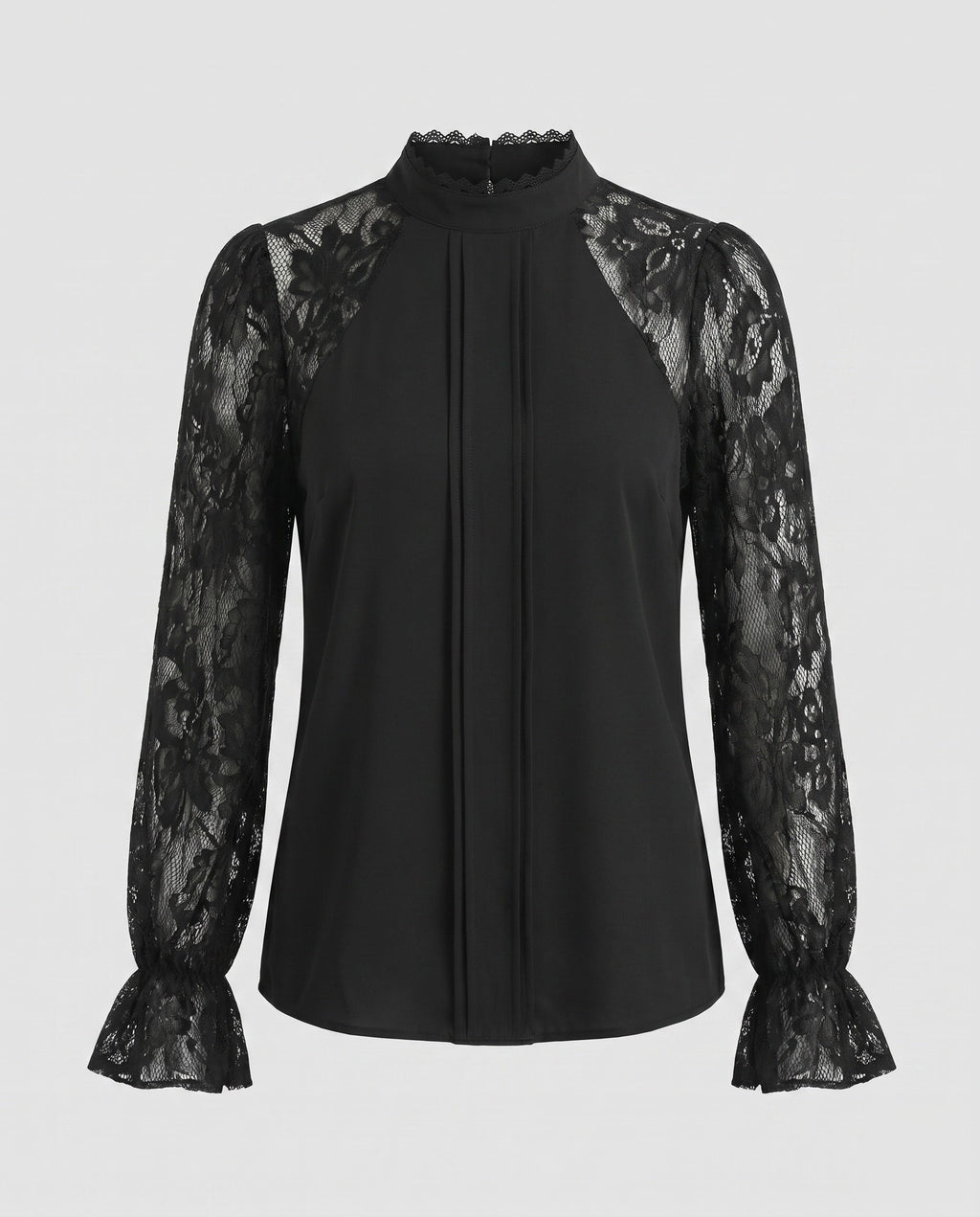 Women's Blouse Top with Sophisticated Lace Sleeves