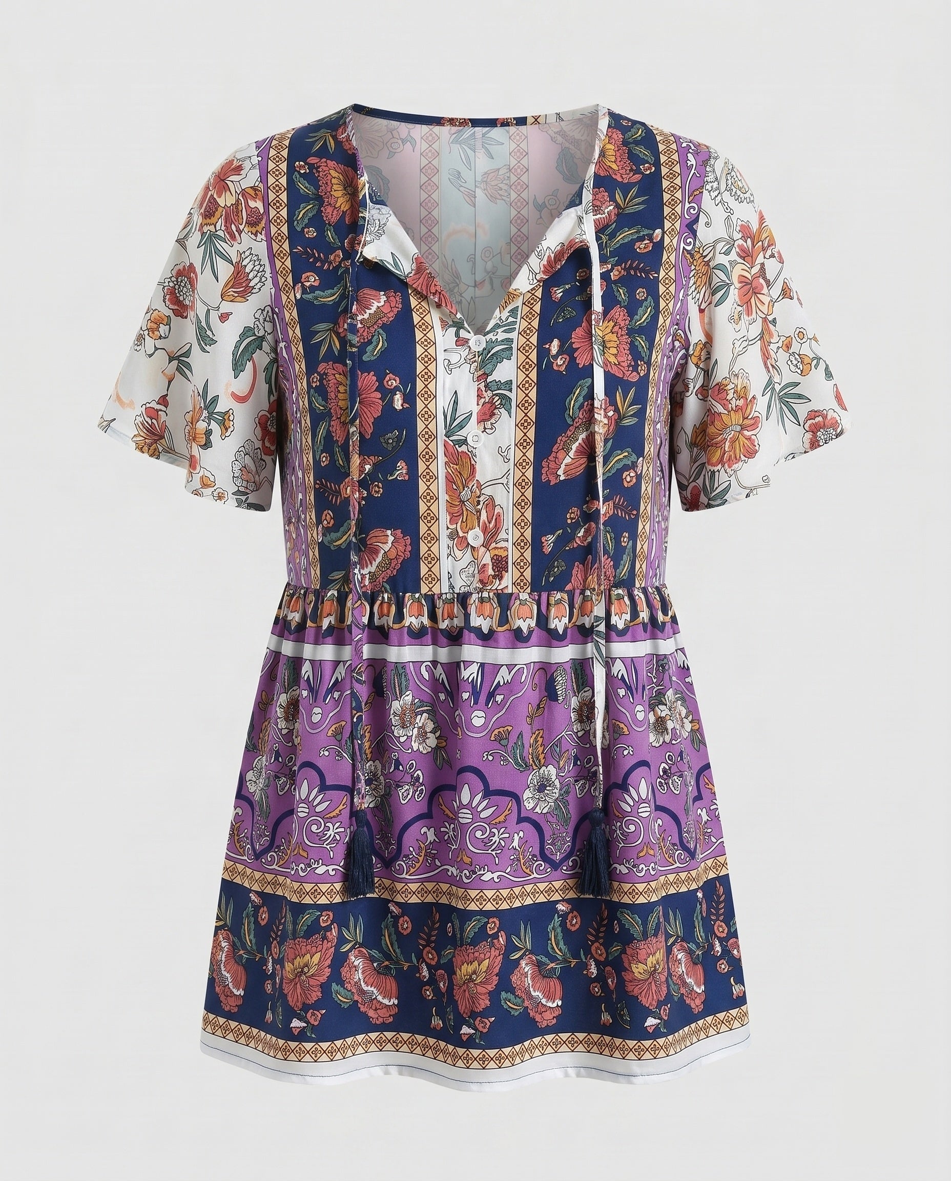 Women's Blouse Shirt with Floral Pattern and Casual Cut