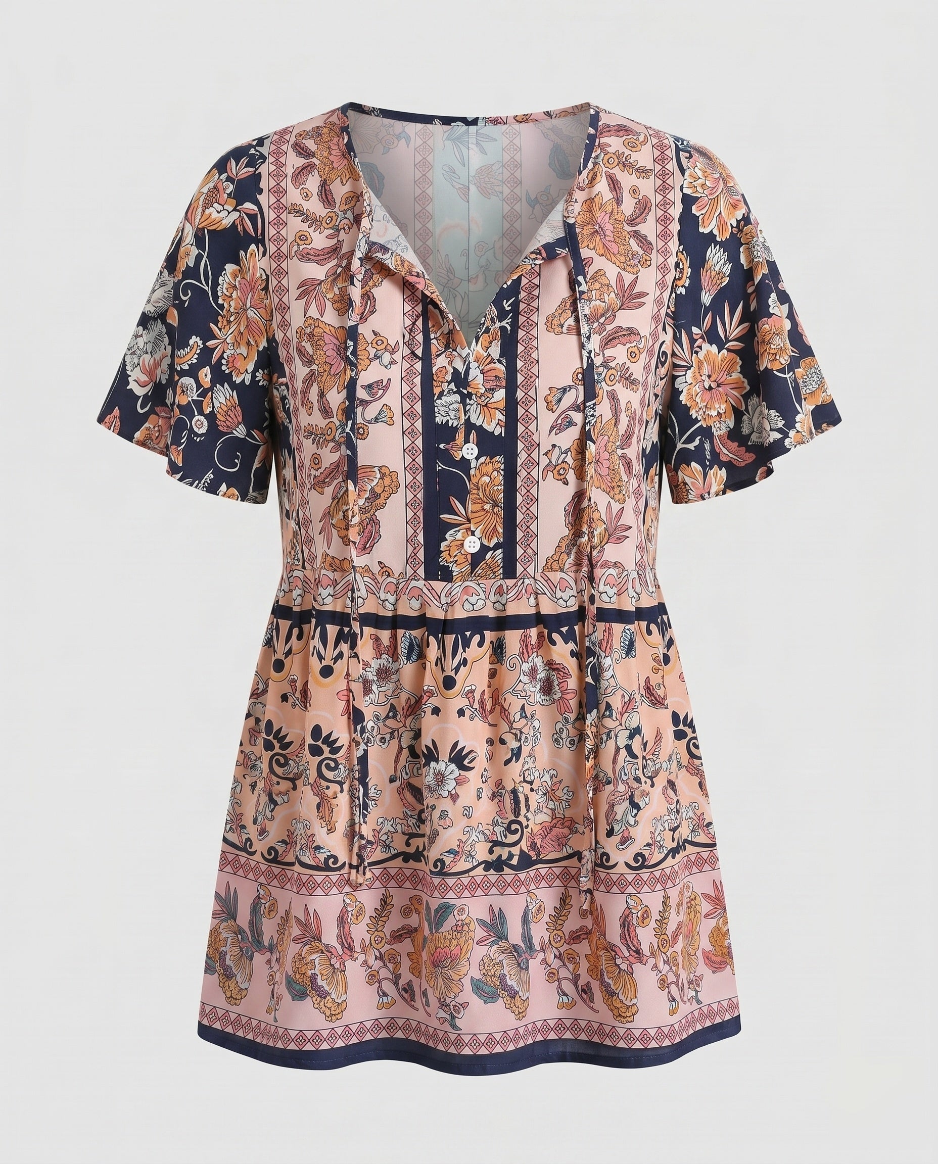 Women's Blouse Shirt with Floral Pattern and Casual Cut