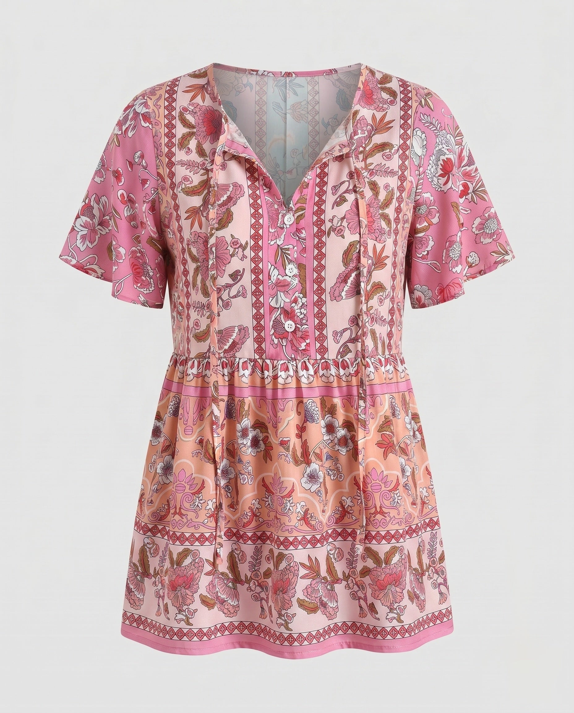Women's Blouse Shirt with Floral Pattern and Casual Cut