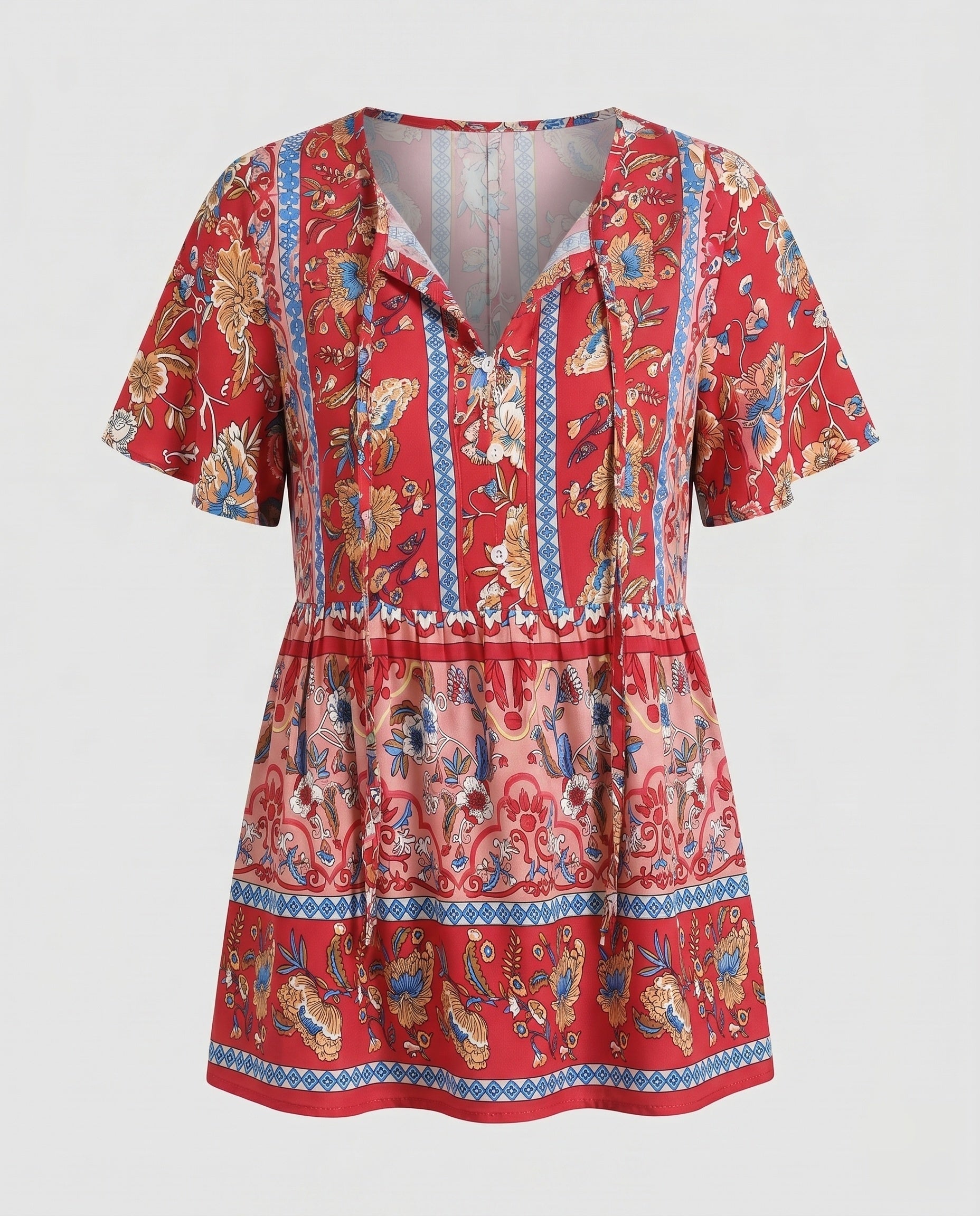 Women's Blouse Shirt with Floral Pattern and Casual Cut