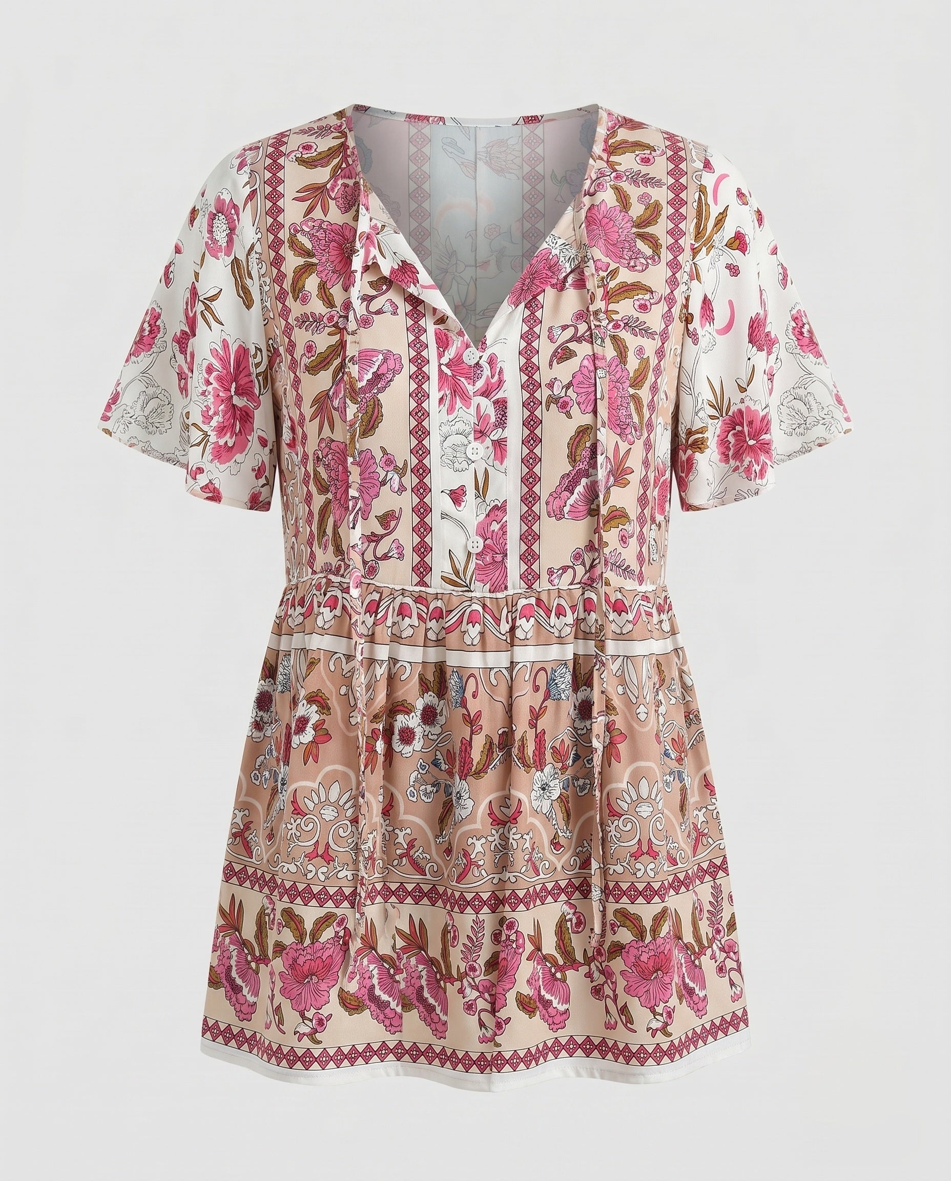 Women's Blouse Shirt with Floral Pattern and Casual Cut