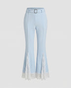 Women's Elegant Marlene Trousers with Lace Accents