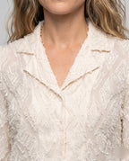 Women's Elegant Blouse-Shirt with Structured Surface - Close-Up Detail