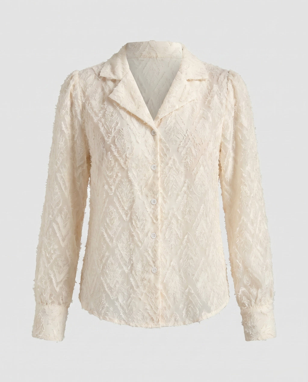 Women's Elegant Blouse-Shirt with Structured Surface