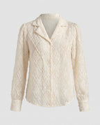 Women's Elegant Blouse-Shirt with Structured Surface