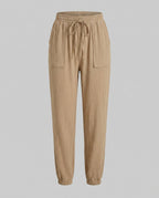 Women's Casual Leisure Pants with Practical Side Pockets