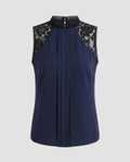 Women's Top with Elegant Lace Sleeves and Timeless Cut