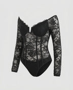 Women's Lace Bodysuits with Sophisticated Sleeves