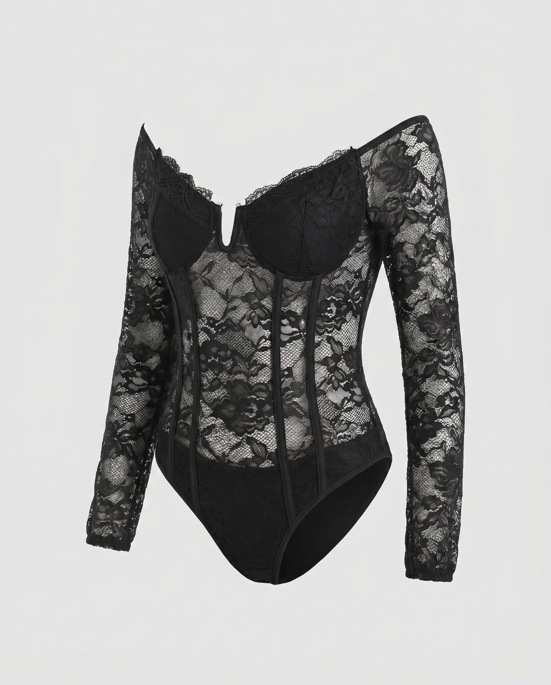 Women's Lace Bodysuits with Sophisticated Sleeves