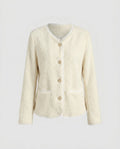 Women's Cardigan with Elegant Lace Accents and Practical Pockets