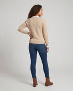 Women's Knitted Sweater with Elegant Lace Decoration - Back View