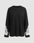 Women's Sweatshirt with Elegant Lace Trim