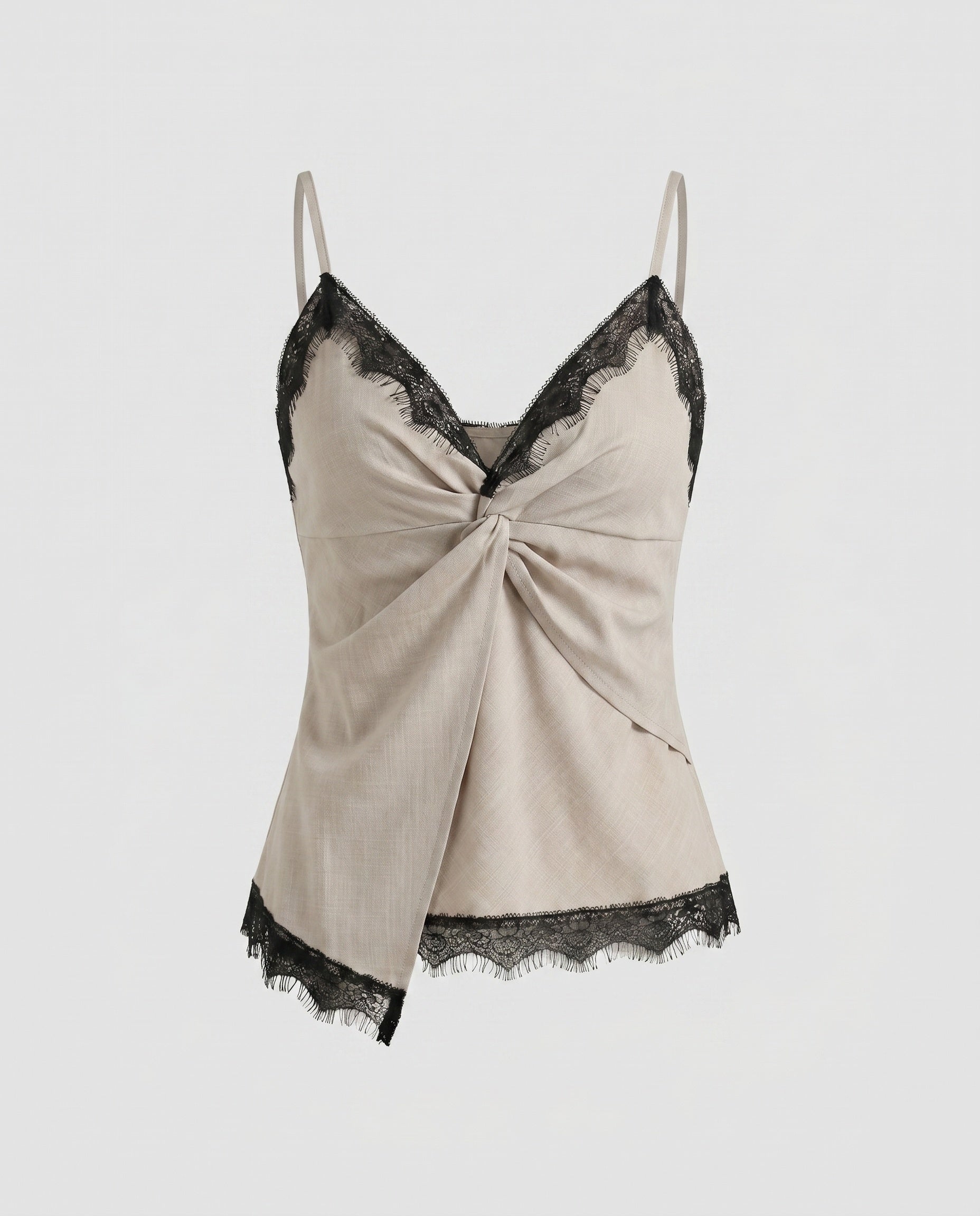 Women's Top with Lace and Elegant Wrap Design