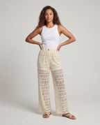 Women's Wide-Cut Palazzo Pants made of Lace - Front View