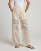 Women's Wide-Cut Palazzo Pants made of Lace - Lower Body View