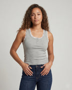 Women's Sleeveless Top with Delicate Lace Trim From - Upper Body View