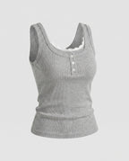 Women's Sleeveless Top with Delicate Lace Trim From