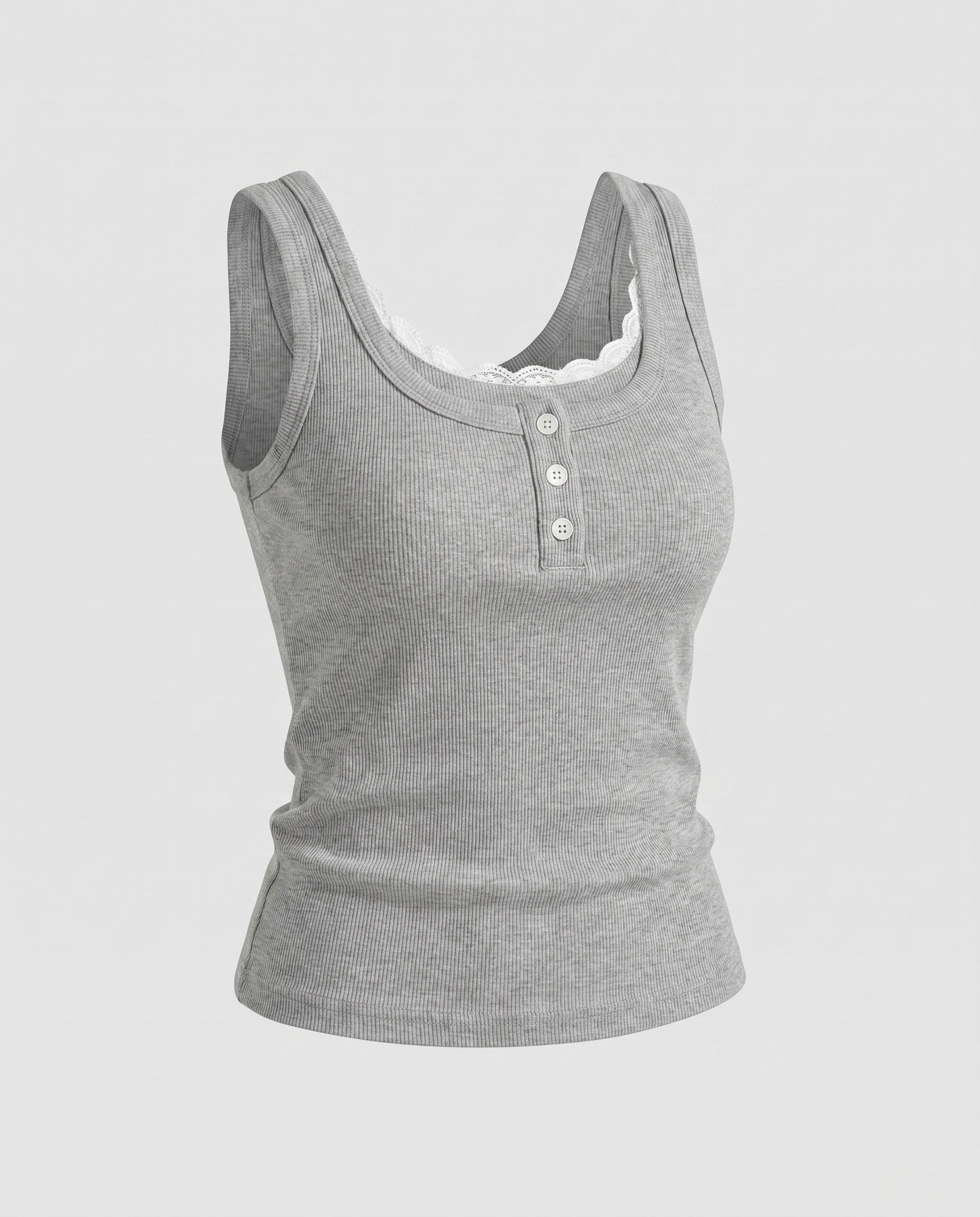 Women's Sleeveless Top with Delicate Lace Trim From