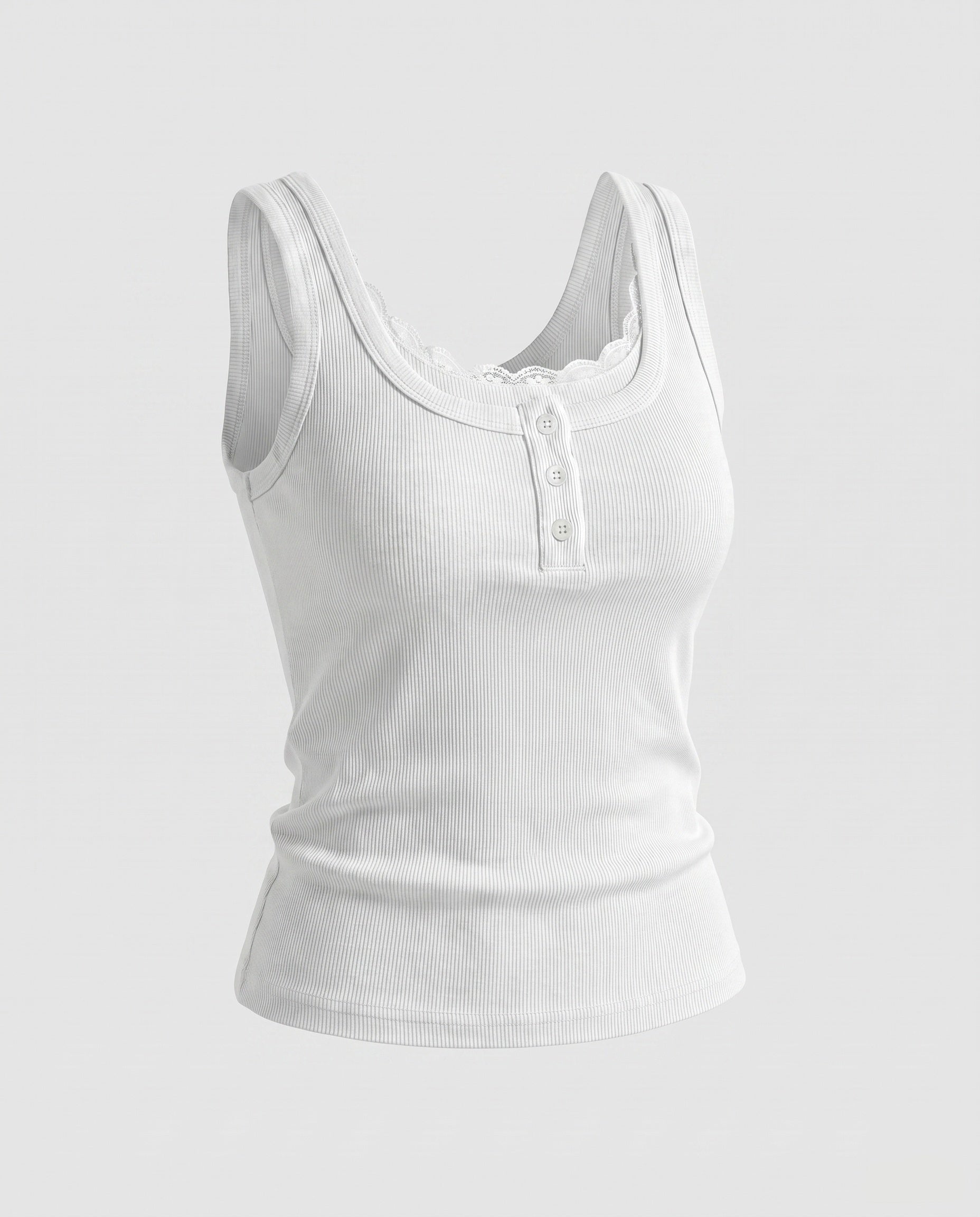 Women's Sleeveless Top with Delicate Lace Trim From