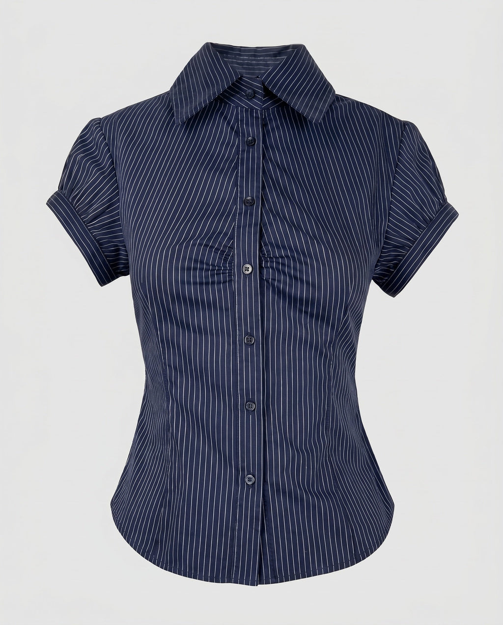 Women's Blouse Shirt with Elegant Fit and Fine Stripes
