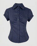 Women's Blouse Shirt with Elegant Fit and Fine Stripes