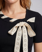 Women's Blouse Shirt with Decorative Lacing Option Design - Close-Up Detail