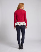 Women's Blouse Shirt with Floral Peplum Design - Back View
