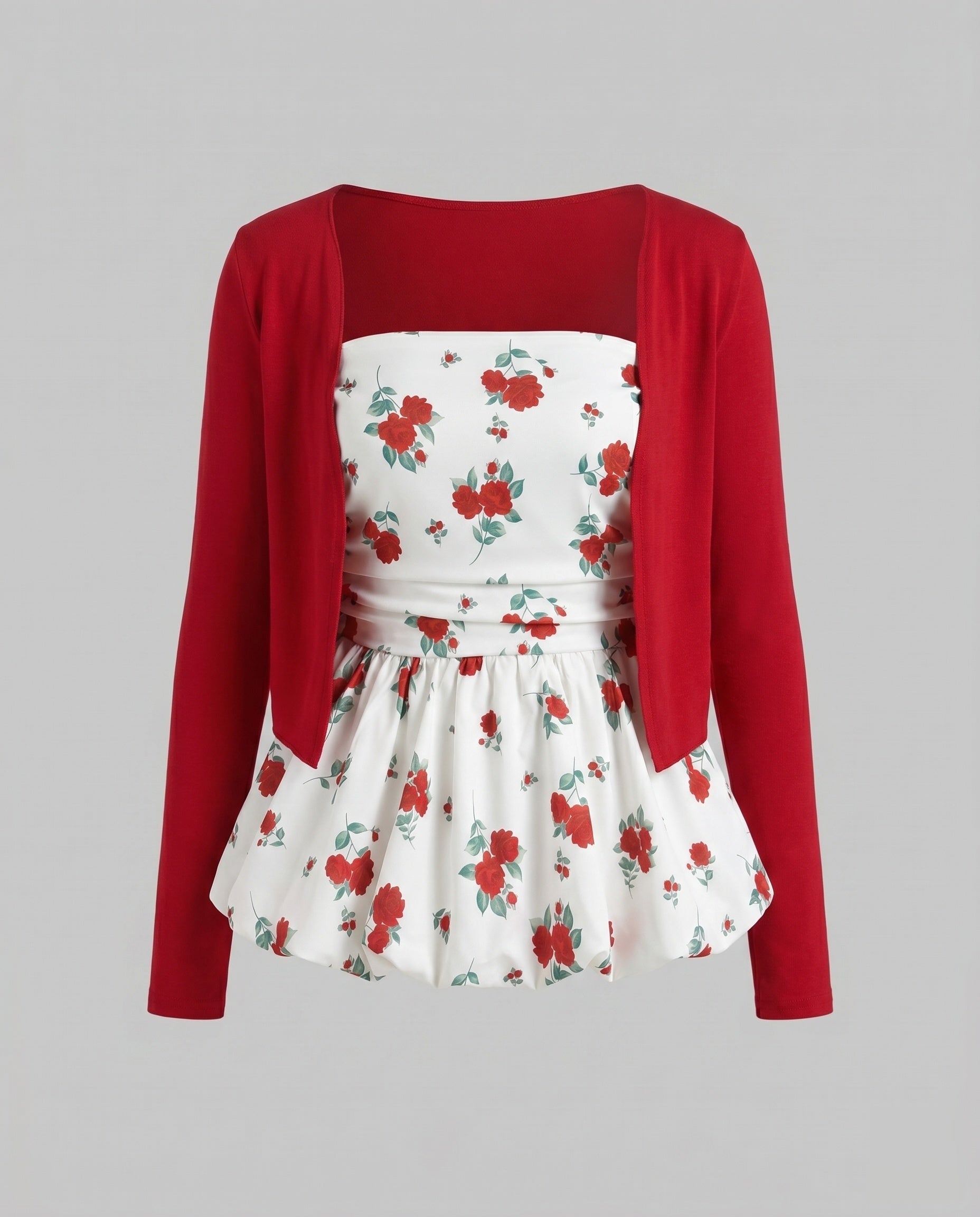 Women's Blouse Shirt with Floral Peplum Design