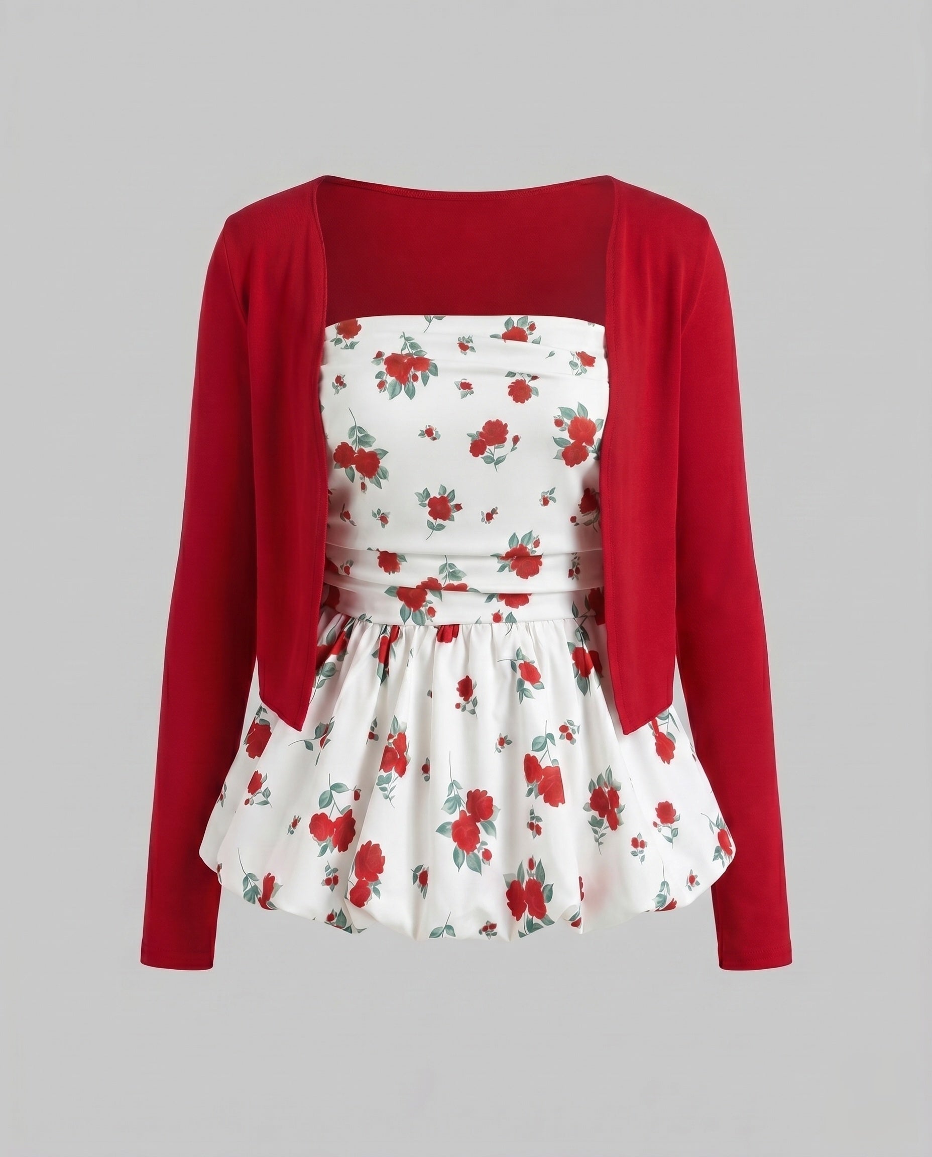 Women's Blouse Shirt with Floral Peplum Design