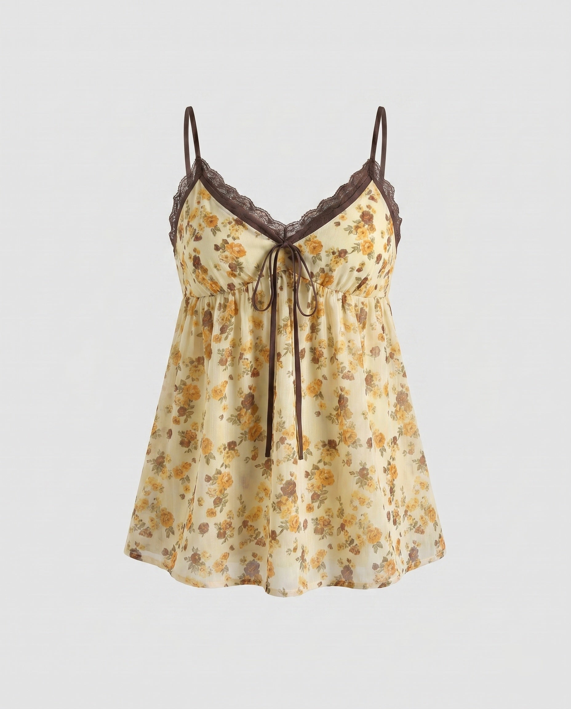 Women's Blouse Top with Floral Accents and Adjustable Straps